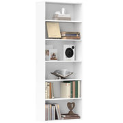 Libreria 6 livelli con ripiani regolabili ¨C zephmum ¨C bianco 60x24x158.5 cm