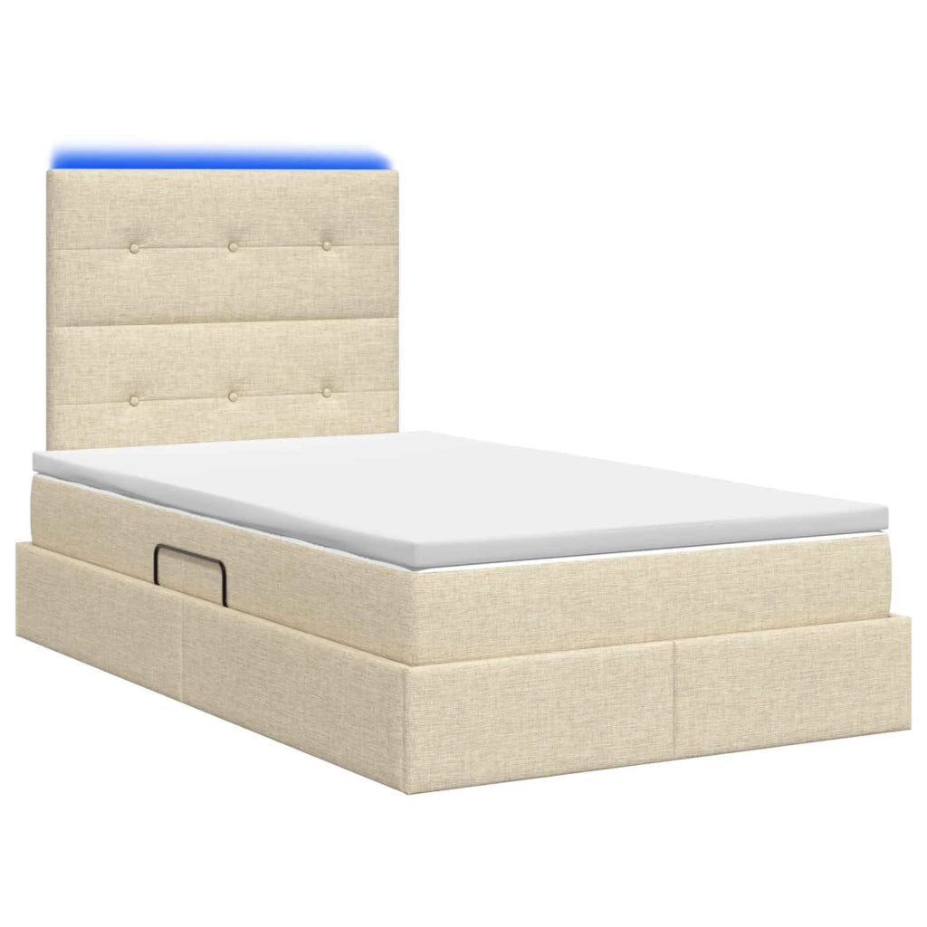 Letto con contenitore LED e materasso Crema 120 x 200 cm 3459940