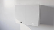 Pensile Cucina  in Legno Nobilitato Bianco, Mobile Alto con 2 Ante, Pensile Componibile Moderno Made in Italy (H80XL60XP32cm)