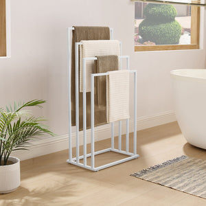 Portasciugamani Valora a 4 pioli in acciaio bianco opaco