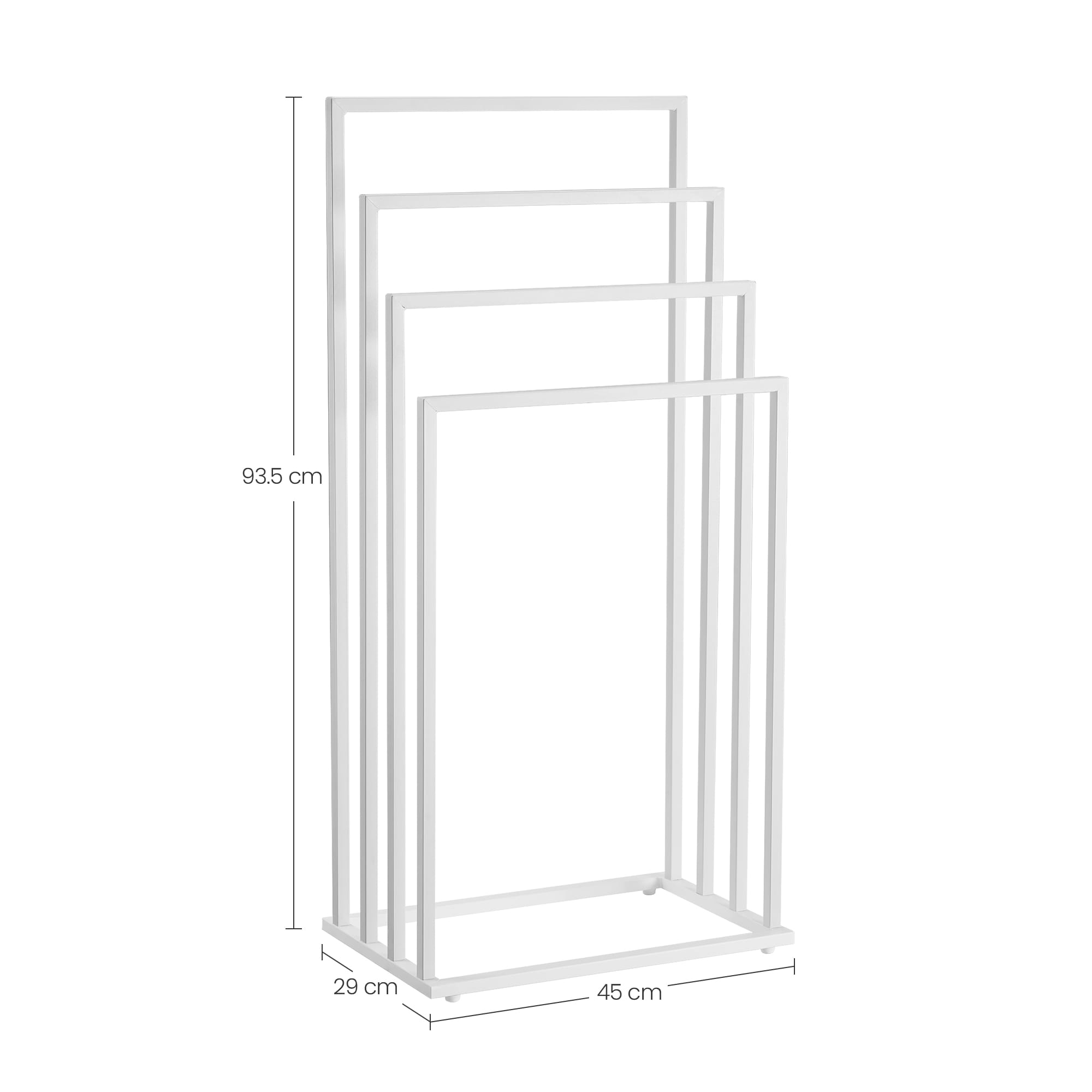 Portasciugamani Valora a 4 pioli in acciaio bianco opaco