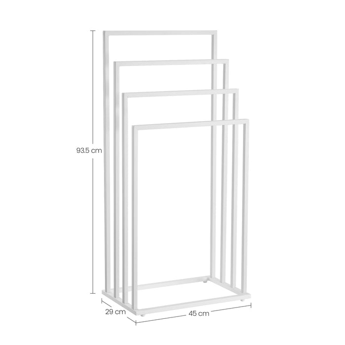 Portasciugamani Valora a 4 pioli in acciaio bianco opaco
