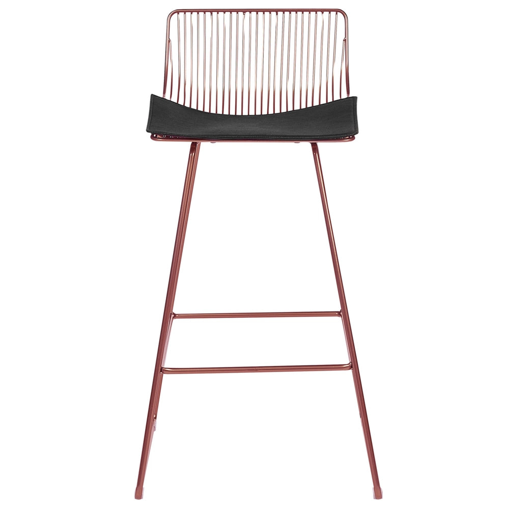 Set di 2 sgabelli in metallo oro rosa stile moderno contemporaneo soggiorno cucina sedie alte
