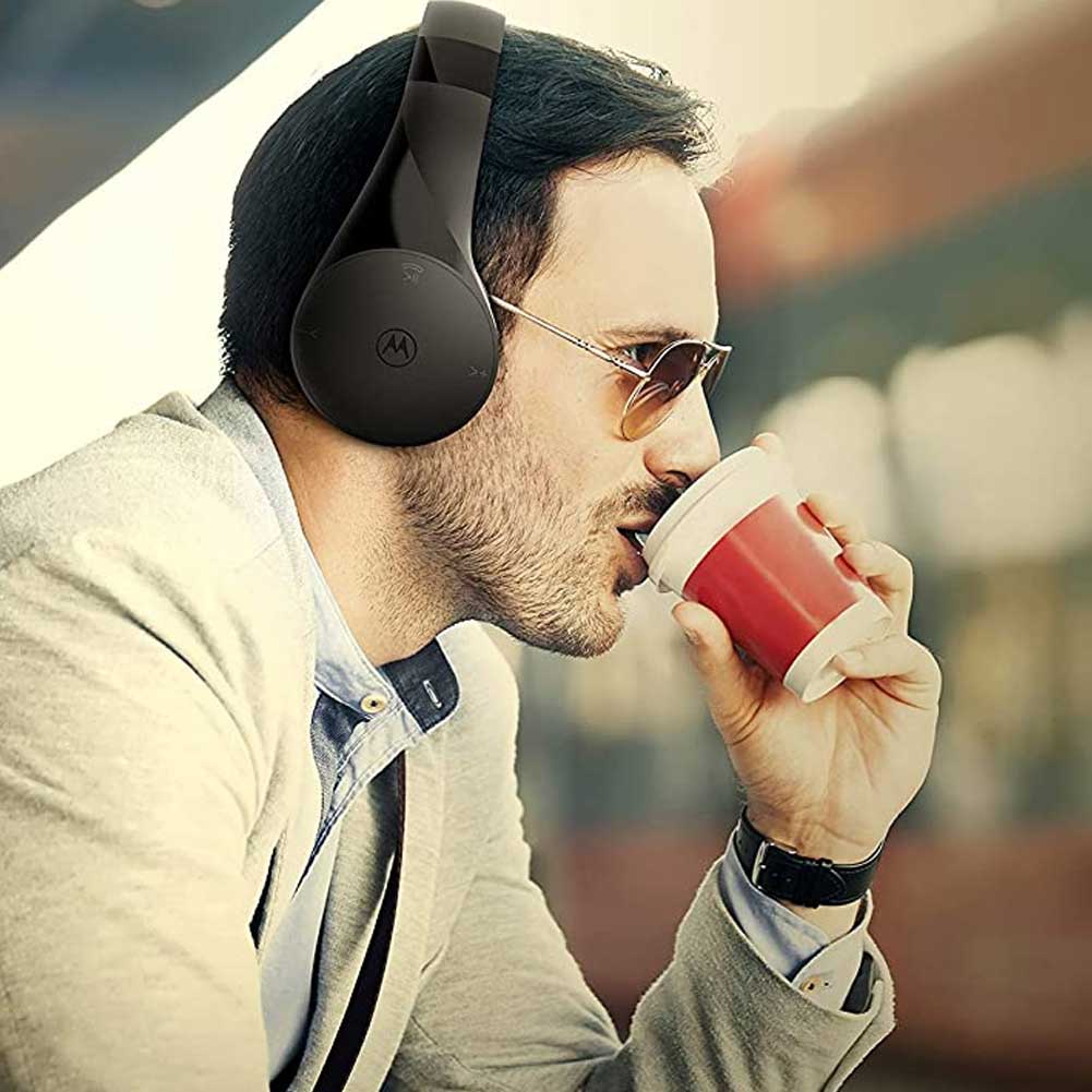 Cuffie Bluetooth Motorola Sound Moto Escape Pieghevoli con Microfono Nero