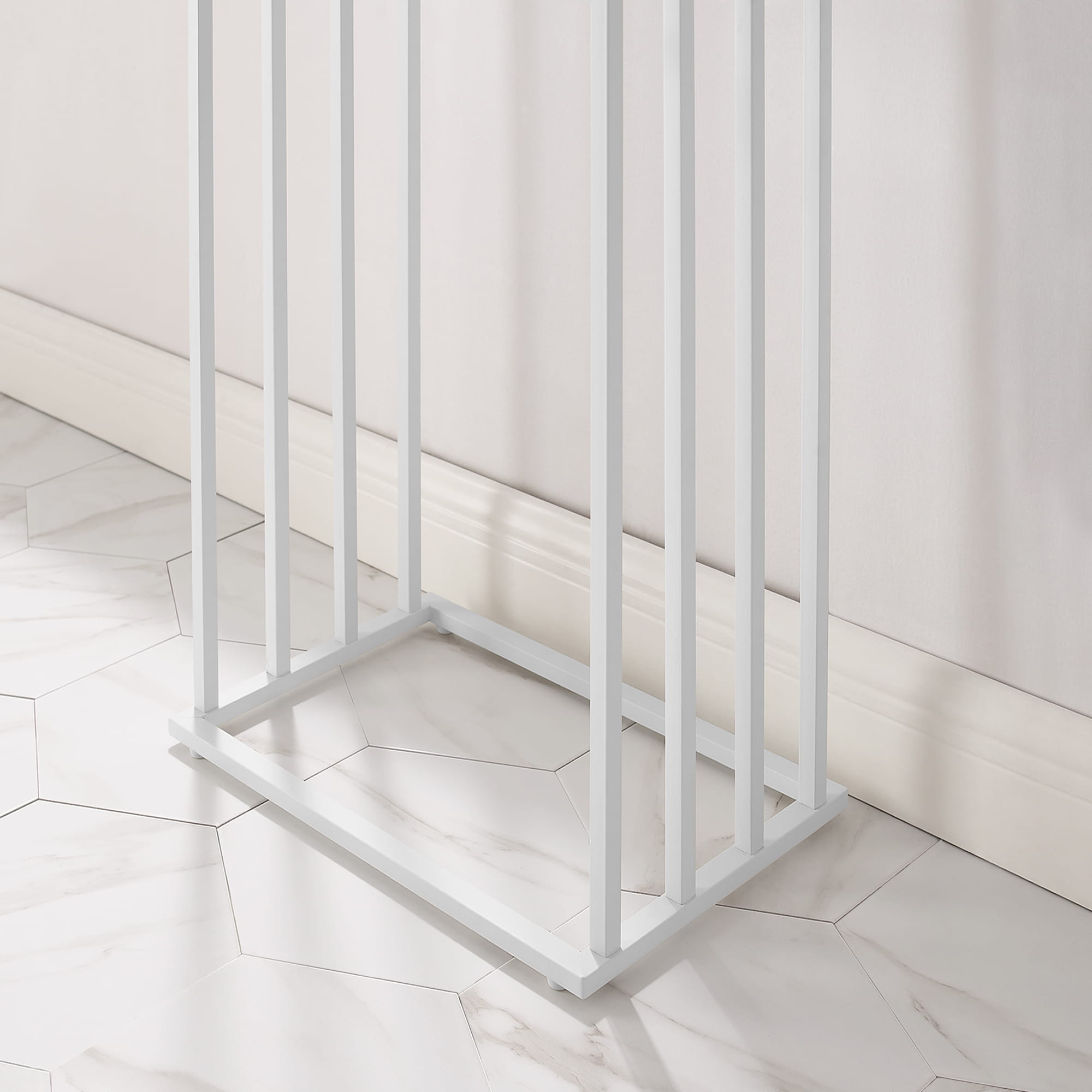 Portasciugamani Valora a 4 pioli in acciaio bianco opaco