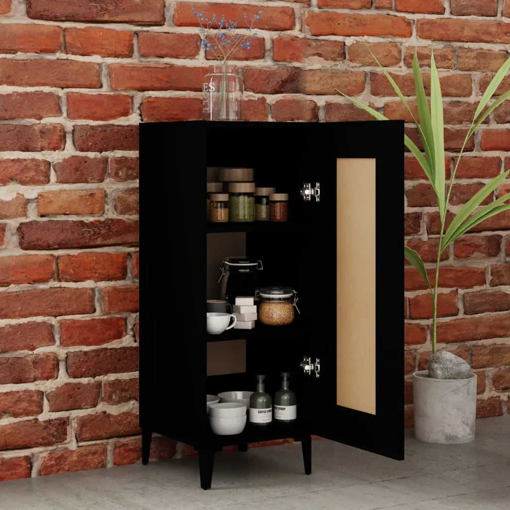Credenza Nero 34,5x34x90 cm in Legno Multistrato cod mxl 12952