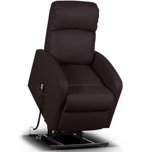 Poltrona Alzapersona Elettrica Motorizzata Reclinabile Ecopelle Moro Per Anziani