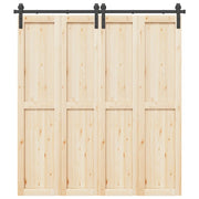 Kit di Binari per Porte Scorrevoli 200 cm Acciaio Nero 4009745