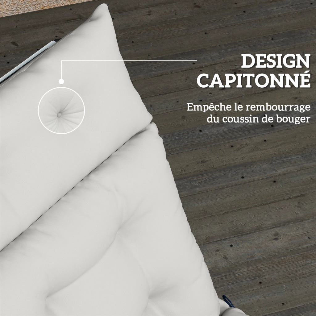 Cuscino per Chaise Longue ¨C zephmum ¨C Grigio Chiaro 190x56x10 cm