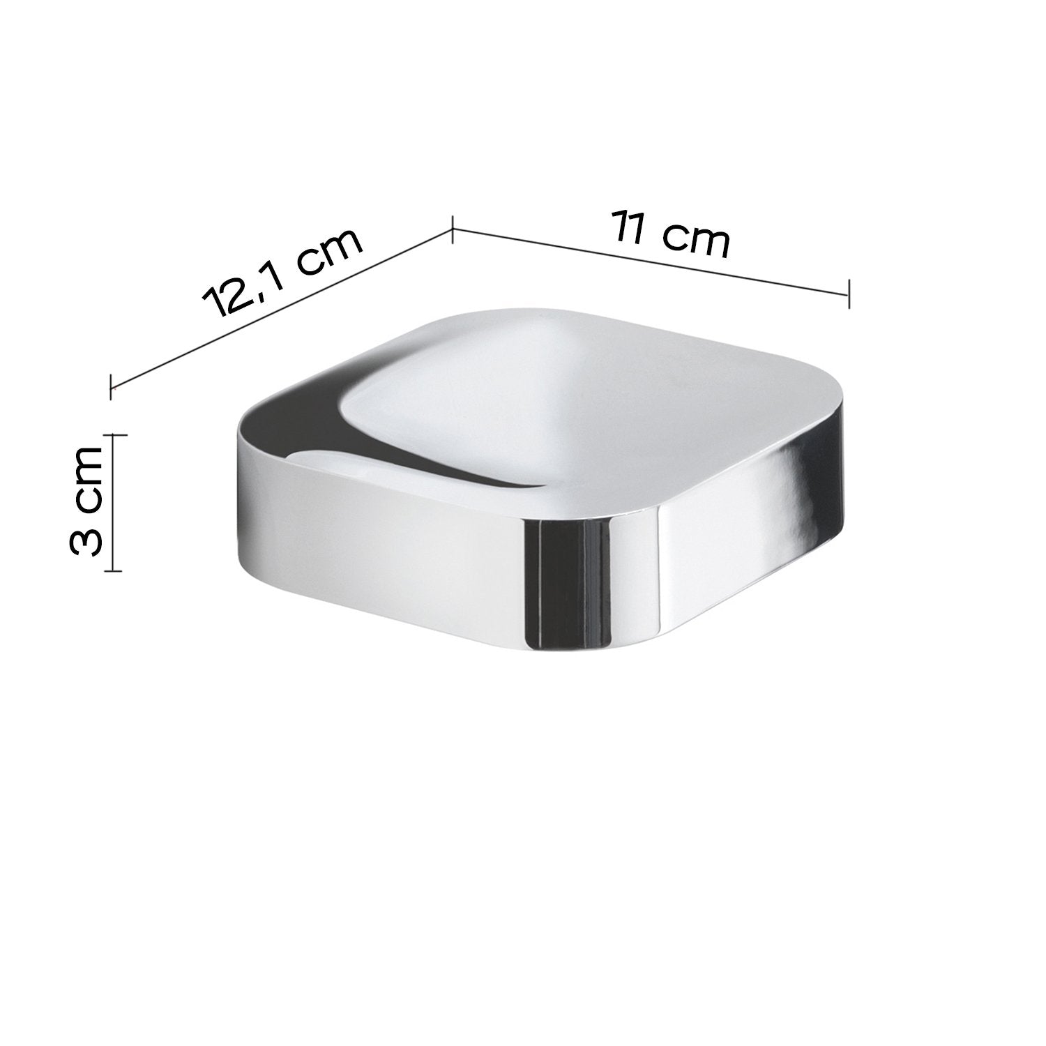 Portasapone inamovibile da muro in ottone, acciaio inox e Cromall 3212 Gedy serie OUTLINE Cromato