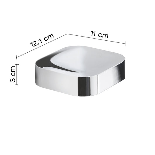 Portasapone inamovibile da muro in ottone, acciaio inox e Cromall 3212 Gedy serie OUTLINE Cromato