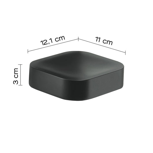 Portasapone inamovibile da muro in ottone, acciaio inox e Cromall 3212 Gedy serie OUTLINE Nero Opaco