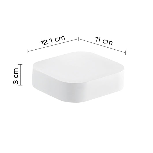 Portasapone inamovibile da muro in ottone, acciaio inox e Cromall 3212 Gedy serie OUTLINE Bianco Opaco