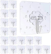 Hanger per chiusura automatica 20 pezzi - Autoadesivo - Imbottito acqua - Riciclabile - Senza giunzioni - Acciaio inossidabile 6x6 cm - Hanger per parete