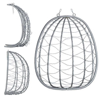 Poltrona Sospesa Giardino Sedia Dondolo Amaca pendolo in Rattan e Metallo Grigio