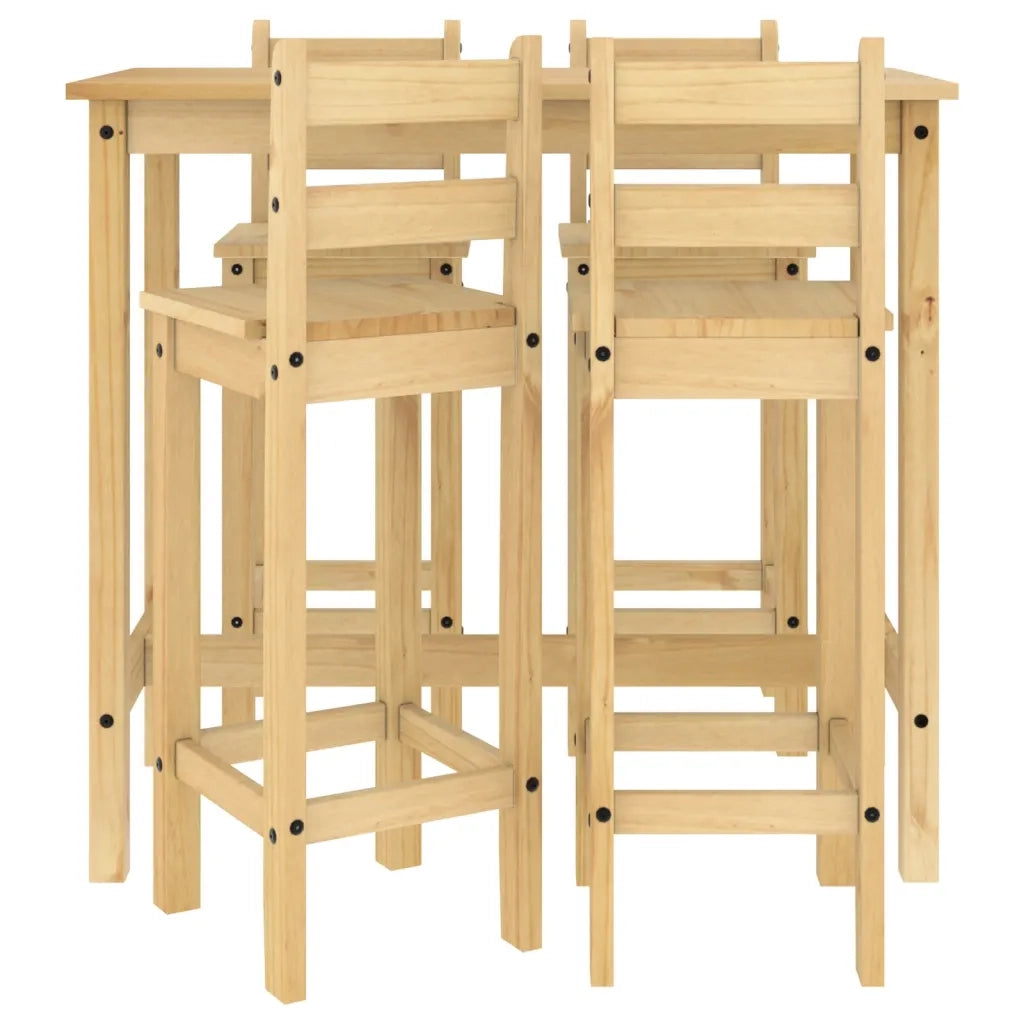 Set da Bar 5 pz in Legno Massello di Pino 3217072