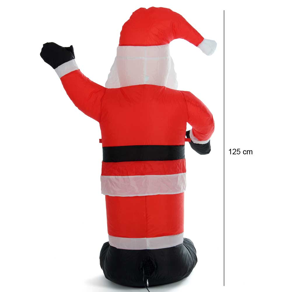 Gonfiabile Babbo Natale Grande Altezza 120 Cm Con Illuminazione Led Per Esterno
