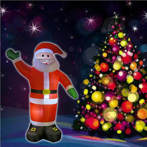 Gonfiabile Babbo Natale Grande Altezza 120 Cm Con Illuminazione Led Per Esterno