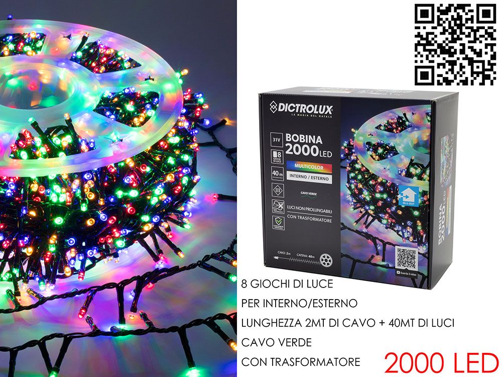 GHIRLANDA 2000 LED DA INTERNO E DA ESTERNO LED: MULTICOLOR