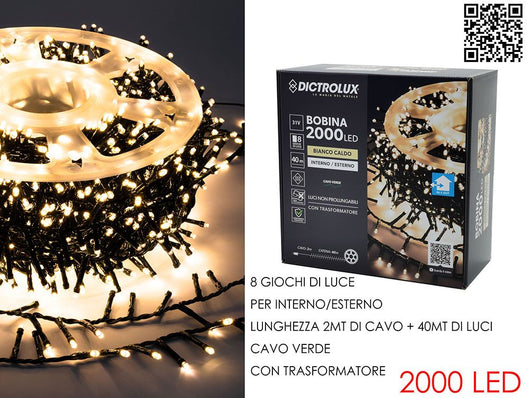 GHIRLANDA 2000 LED DA INTERNO E DA ESTERNO LED: BIANCO CALDO