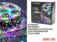 GHIRLANDA 3000 LED PER INTERNO ED ESTERNO LED: MULTICOLOR