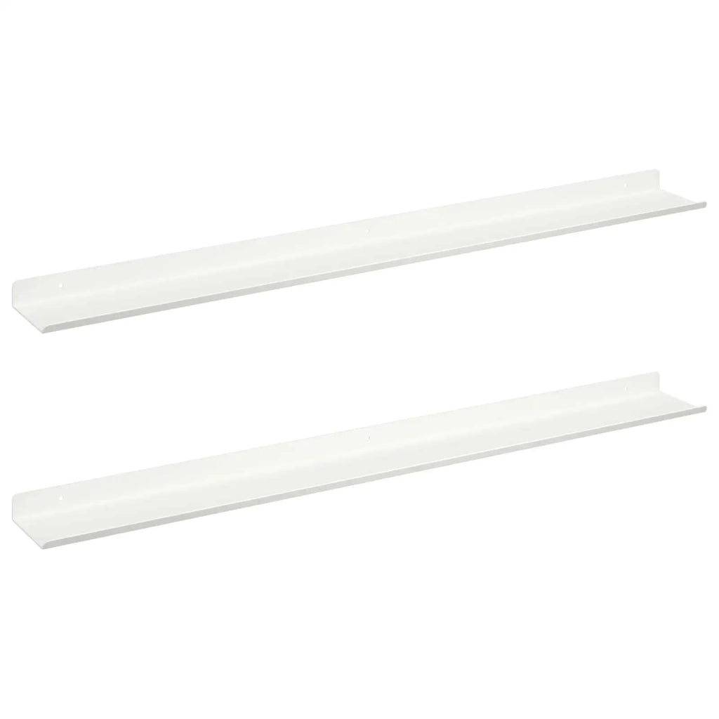 Mensola sospesa 2 pcs Bianco 80 x 9 x 2,5 cm Acciaio 8003982
