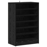 Scarpiera | Mobile per scarpe Rovere Nero 60 x 35 x 92 cm Legno multistrato