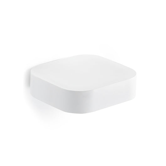 Portasapone inamovibile da muro in ottone, acciaio inox e Cromall 3212 Gedy serie OUTLINE Bianco Opaco