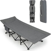 SOARS Lettino pieghevole da campeggio con cuscino integrato, letto pieghevole con tasca laterale e borsa per il trasporto, portata fino a 200 kg, per interni, esterni, 190 x 69 x 48,5 cm