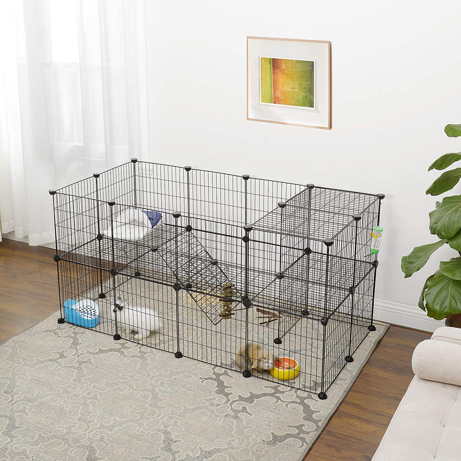 Recinto pieghevole Valora per piccoli animali domestici - Recinto per animali - Nero