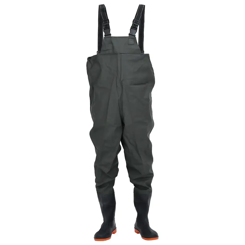 vidaXL Wader da Pesca con Pettorina e Stivali Verde Scuro Taglia 40