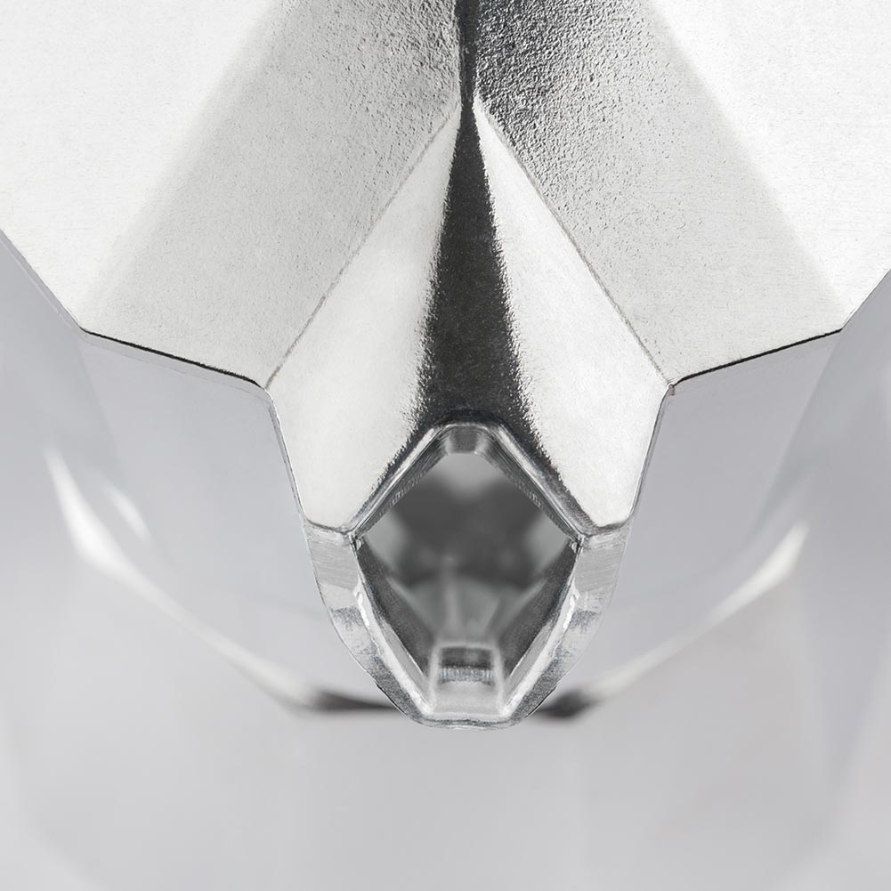 Caffettiera Amika 3 Tazze in Lega di Alluminio Macchinetta Caffe Moka Silver