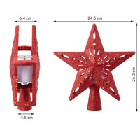 Puntale Proiettore LED per Albero di Natale Forma Stella Rosso Gioco di Luce