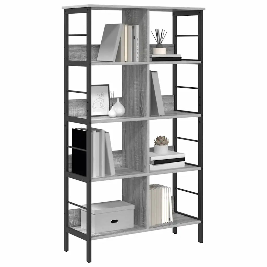 Libreria-Scaffale per Libri-Mobile di Stoccaggio Grigio Sonoma 82 x 32 x 144,5 cm Legno multistrato