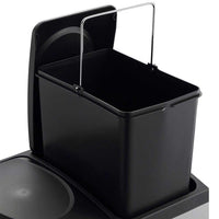 Pattumiera Raccolta Differenziata 30 LT Acciaio 2 Spazi Bidone Spazzatura Pedale