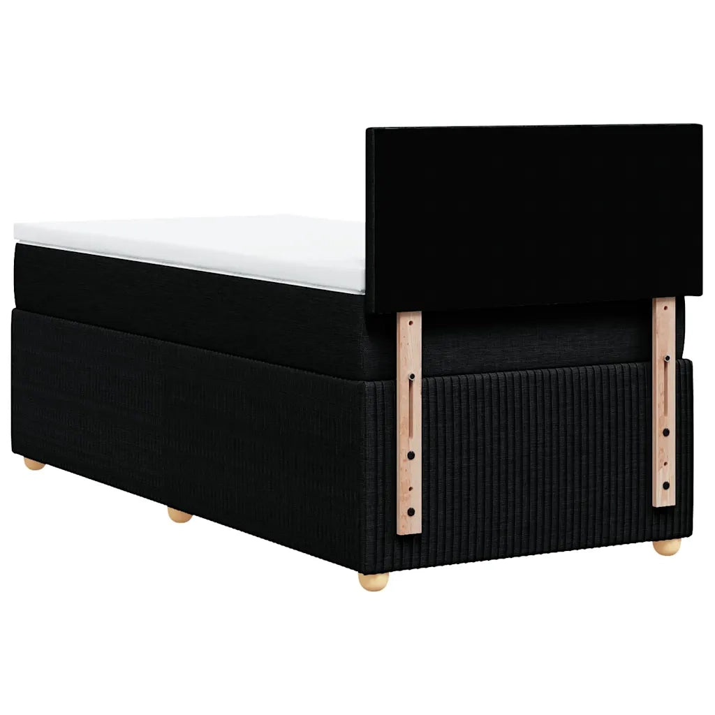 Giroletto a Molle con Materasso Nero 90x200 cm in Tessuto
