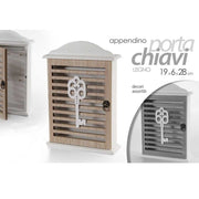 Trade Shop - Portachiavi Parete 19x6x28 Cm In Legno Chiave Appendino Decori Assortiti 762567 -