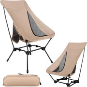 Sedia da Campeggio Pieghevole 120 kg con Tasche Laterali e Schienale Alto, Stabile e Ultraleggera - Ideale per Picnic, Escursioni, Giardino, Spiaggia