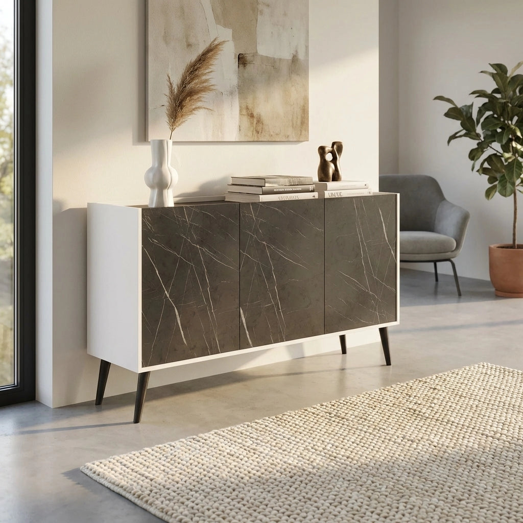 Madia di design con 3 ante in Legno Composito cm 150x41 5x78 - THOMAS