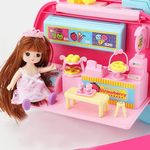 Carrello Spesa Playset Super Mercato Giocattolo Bambini con Bambola e Accessori