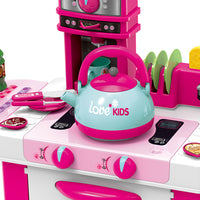 Cucina Giocattolo Bambini Luci Suoni e Bollitore Funzionante 29 Accessori Rosa