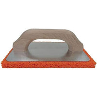 Frattone base alluminio manico legno spugna arancio 14x22