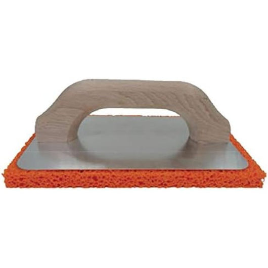 Frattone base alluminio manico legno spugna arancio 14x22