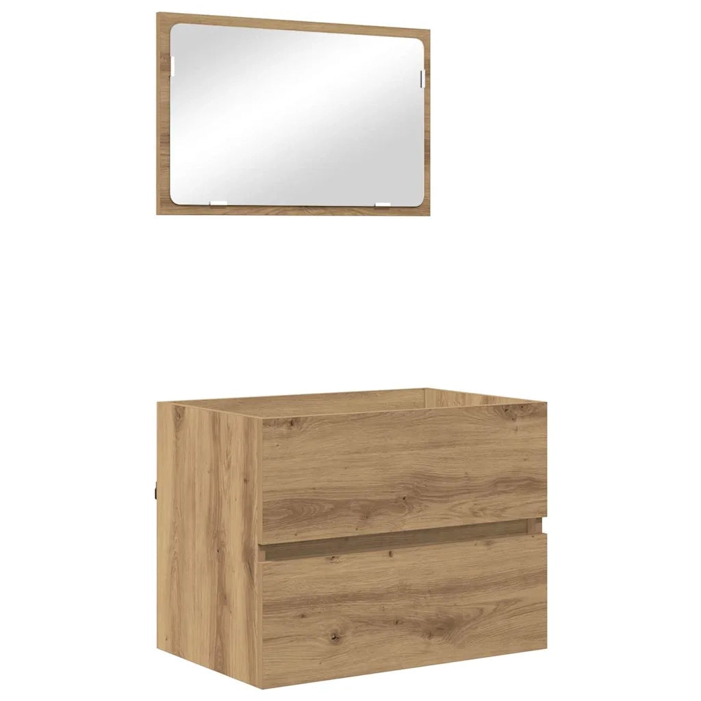 Set di mobili per il bagno 2 pcs Rovere artigianale 875433