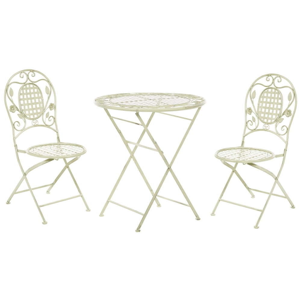 Set da Balcone Bistro a 2 Posti in Metallo Verde Chiaro stile moderno
