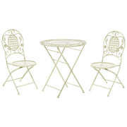 Set da Balcone Bistro a 2 Posti in Metallo Verde Chiaro stile moderno