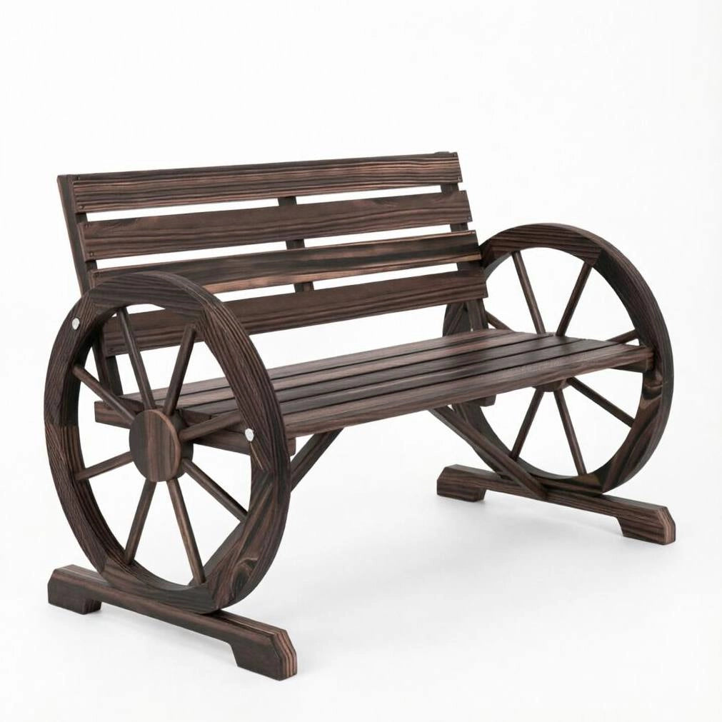 Panchina da giardino in legno stile rustico chic 105;5 x 59 x 75 cm; multicolore