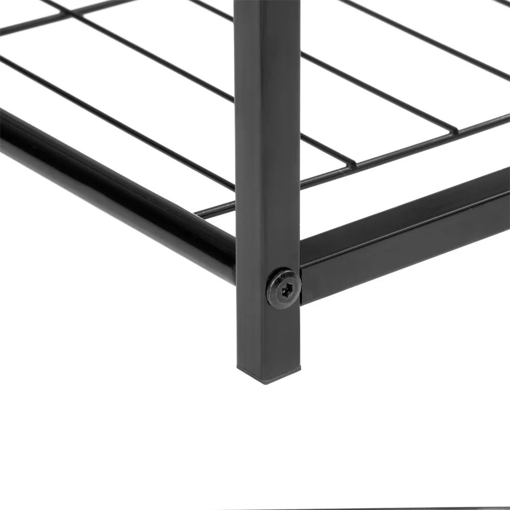 Scarpiera aperta a 4 ripiani in MDF e acciaio, stile industriale, 30 x 63 x 83 cm, nera/rustic brown