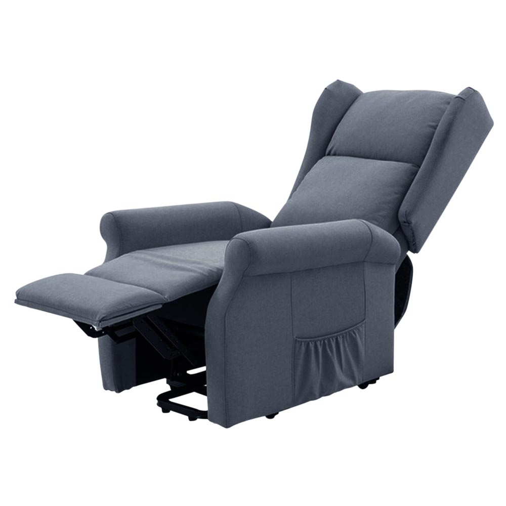 Poltrona Alzapersona Elettrica Motorizzata Reclinabile Tessuto Grigio Anziani
