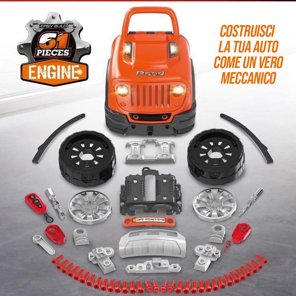 Macchina Elettrica da Costruire Giocattolo Bambini Luci Suoni Accessori Arancio